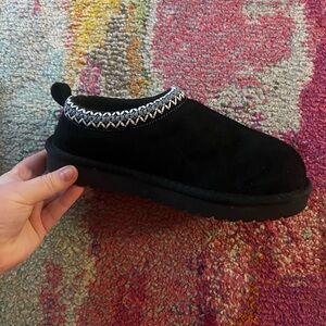 Black Slip-On Suede Mules with Braided Trim